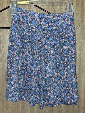 Vintage Psychedelic Boho Shorts  Wide Leg Pleated Colorful Festivle Size S 80s Ù